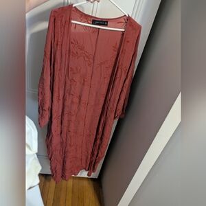 Zara Deep Red Floral Kimono